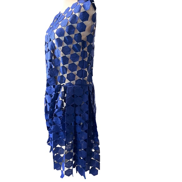 # A094  CQ by CQ Cobalt  Blue Laser-Cut  Mesh Duster Vintage  NEW NO TAG  S - Picture 7 of 15